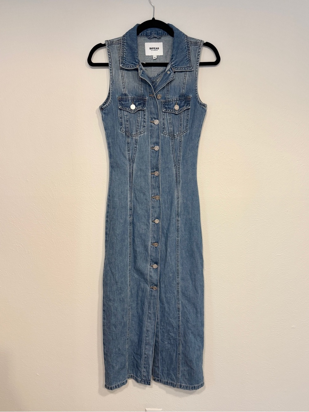 Bayeas Julia Denim Cardigan Dress Button Down Midi Jeans Dress Size XS